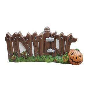 Vintage Halloween Ceramic Fence 6 x 3" Hand Painted